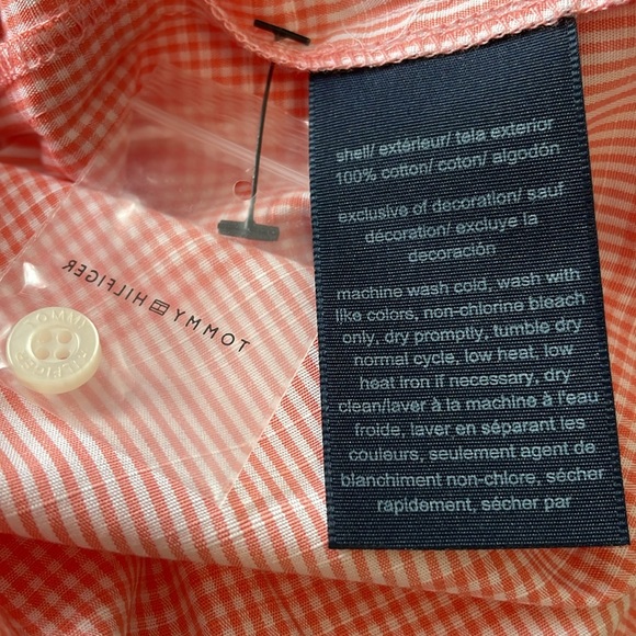 Tommy Hilfiger Women’s SZ 6 Sleeveless Button Down Orange Plaid Summer Dress NWT - Picture 6 of 15
